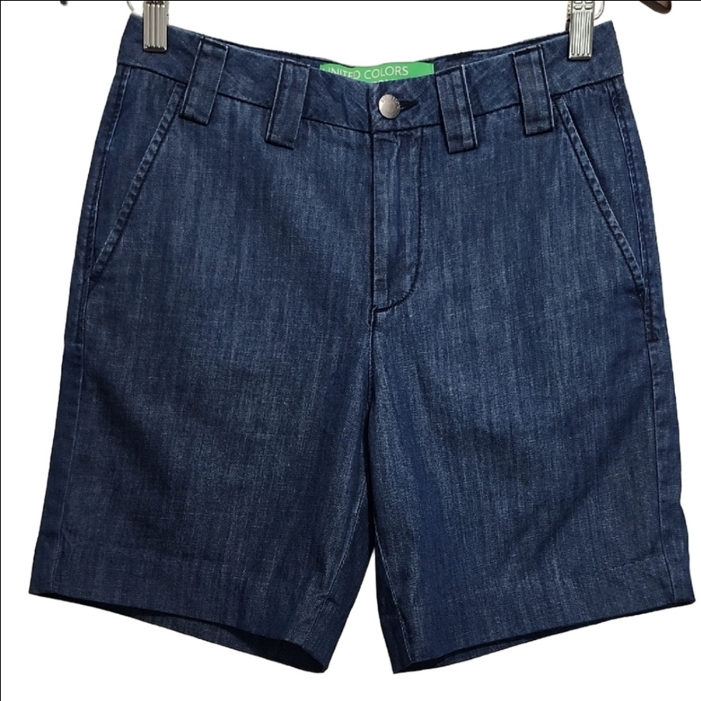 NWOT UNITED COLORS OF BENETTON 100% cotton slant pockets bermuda denim shorts
